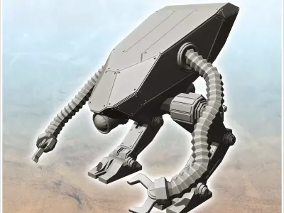 Robot with two articulated arms with claws and bionic eye 5 - Fu 3D print model