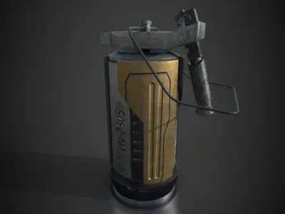granade 3d model game ready grenade Low-poly 3D model