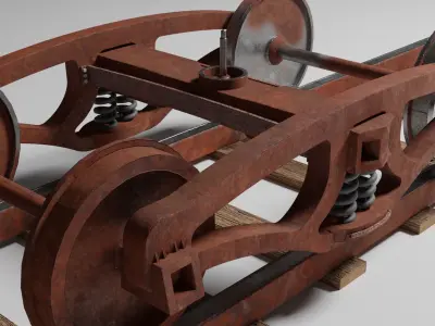 old train bogie  Free low-poly 3D model