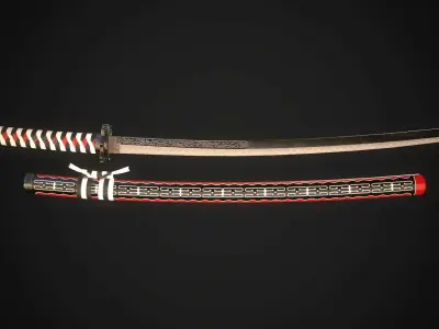 Katana 02 Low-poly 3D model