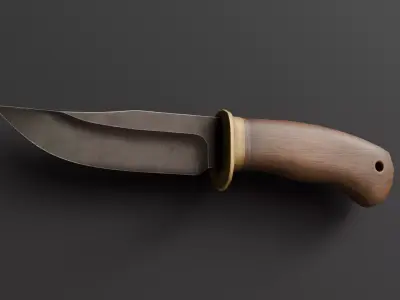 Wooden Knife Low-poly 3D model purchase