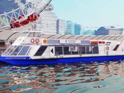 River Sightseeing Cruise Boat  purchase 3D model