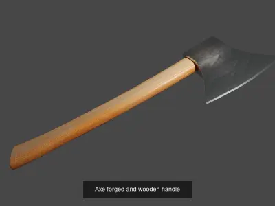 Tools Collection sword with wooden handle 3D Model Pack