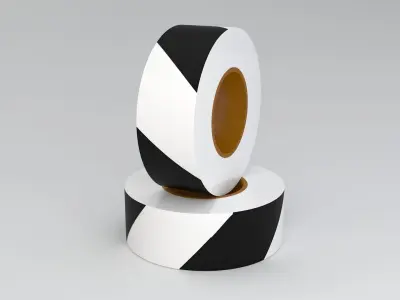 Black Barricade Tape 3D model