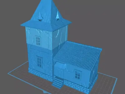 4-part renaissance house 3D print model