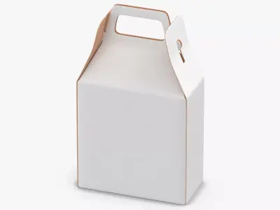 Paper Box 02 White Brown 3D model
