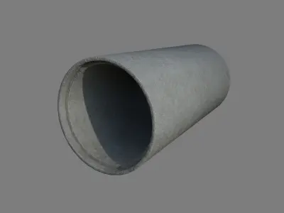 Concrete pipe Low-poly 3D model purchase