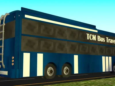 Indian Bus Model Type 1 Low-poly 3D model