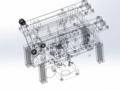 Conveyor belt with top lifting mechanism 3D model
