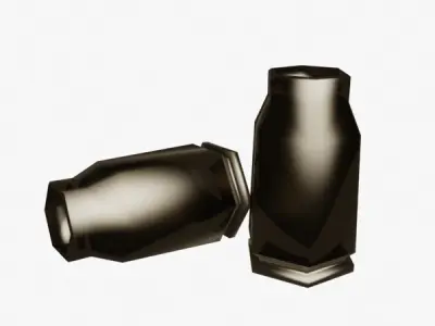 Pistol cartridge Low-poly 3D model