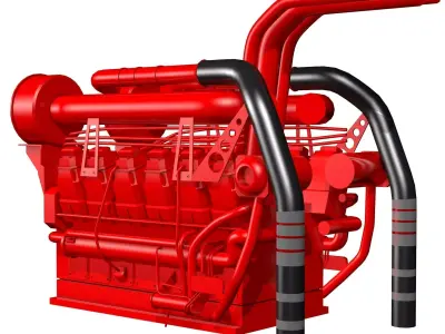 Red Engine Model 3D model
