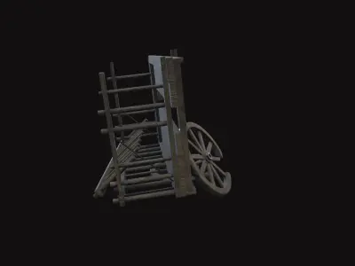 Medieval Carriage V12 Low-poly 3D model