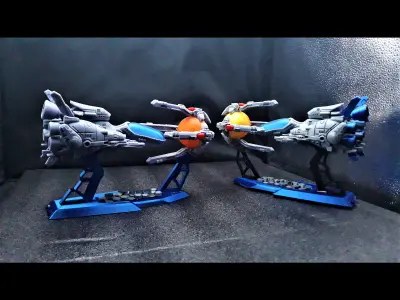 R-TYPE toy spaceship being held 3D print model