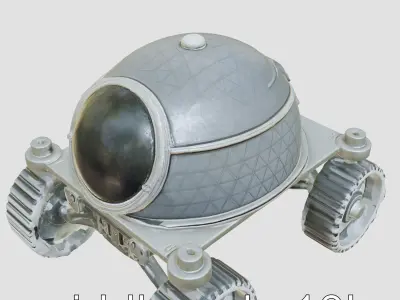 Lunar Rover Pyramid Titanium Cabin 3D Model Low-poly 3D model