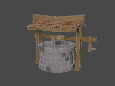 Well model water Low-poly 3D model