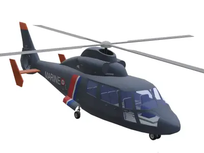 Airbus Helicopter AS365 Dauphin Low-poly 3D model