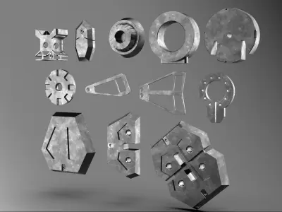 Big pack kitbash scifi robotic part  num2 3D model