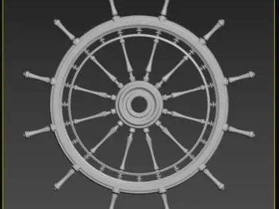 Ship Steering Wheel 3D model purchase