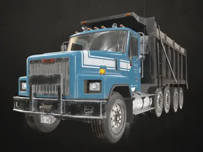 Classic Dump Truck Low-poly 3D model
