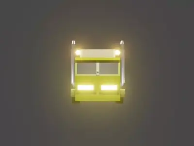 3d model truck on road Low-poly 3D model