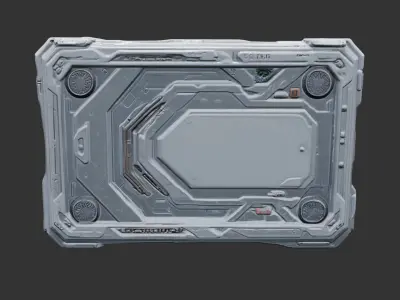 Sci Fi Wall Panel Low-poly 3D model