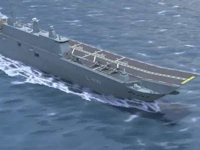 3D TCG Anadolu L400 Turkish Navy  Low-poly 3D model