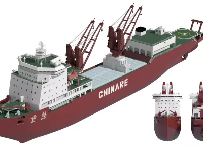 China largest Scientific research ship Xuelong 3D model