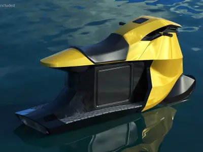  Yellow Electric Jet Ski 
