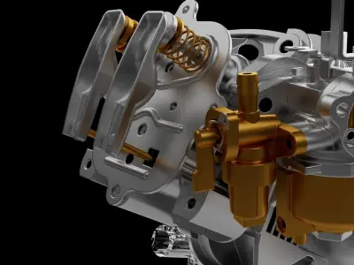 A single-cylinder 4-stroke engine 3D print model