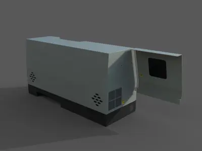 CNC Lathe machine with panel Low-poly 3D model