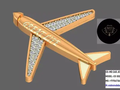 Mens Coat Pin Airplane 3D print model