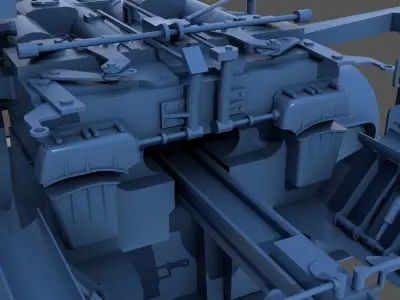 Yamato type 89 AA turret - Personal license - 1-100 scale 3D print model