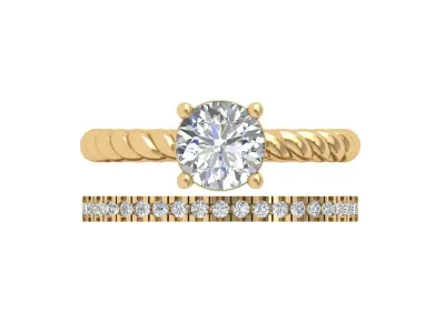  Solitaire Engagement Ring 3D print model shop