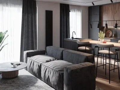 Modern apartment interior 3D model buy