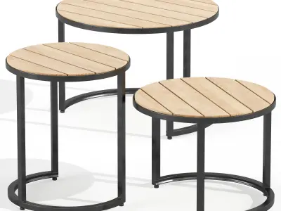 Three Industrial Nesting Tables 3D model