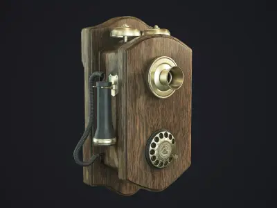 Antique Phone Low-poly 3D model