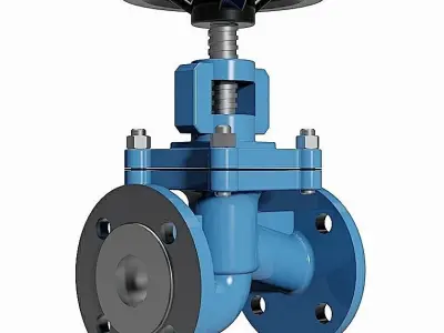 Bellow Sealed Globe Valves - DIN Flanged Ends -  3D model