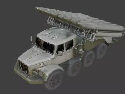 WWII Rocket Launcher Vehicle 3D  Low-poly 3D model