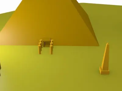 Lowpoly  Egyptian architecture Free low-poly 3D model