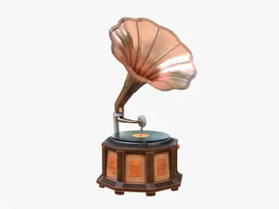 Gramophone Low-poly 3D model