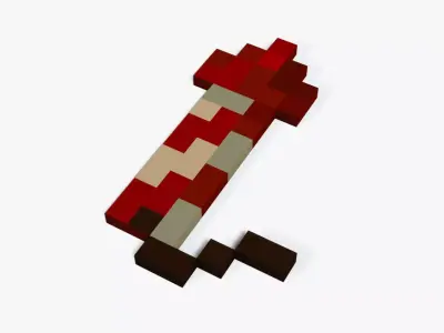 Minecraft Rocket Low-poly 3D model