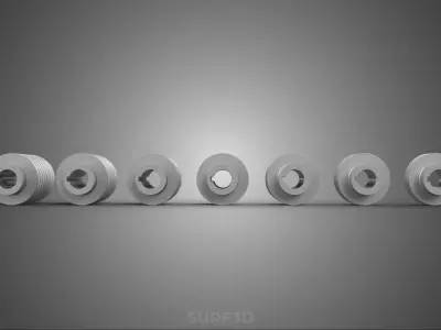 COLLECTION STANDARD PULLEY SHEAVE MULTI GROOVE TRACK WHEEL DRIVE 3D model