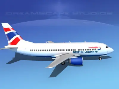 Boeing 737-300 British Airways 3D model