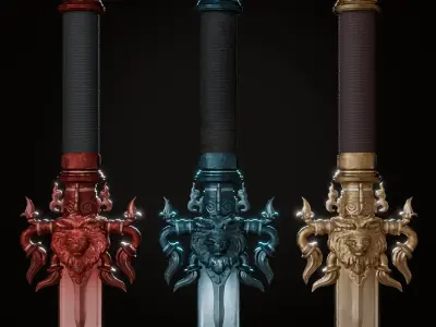 Divine Lionblade Low-poly 3D model