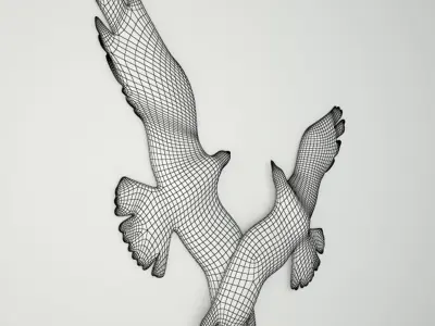Midcentury Bird Sculpture 3D model