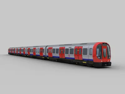 Tube Train Lowpoly  Low-poly 3D model