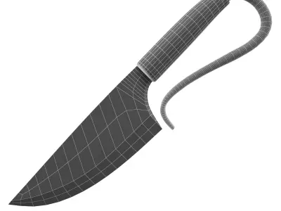 Short battle knife v1 Low-poly 3D model