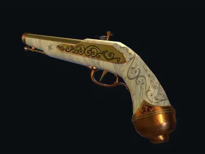 Flintlock Pistol Low-poly 3D model purchase