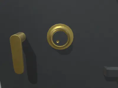 Safe Box With Gold and Money Low-poly 3D model