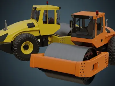 Compactor 1A Low-poly 3D model